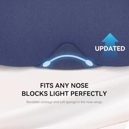 Mavogel Baumwoll-Schlafmaske – 100% handgefertigt, lichtblockierende Schlafmaske mit aktualisiertem Nasenbügel, weiche Schlafmaske für Damen und Herren, für Schlaf/Büro/Nickerchen, inklusive Aufbewahrungsbeutel (Starry Blue)
