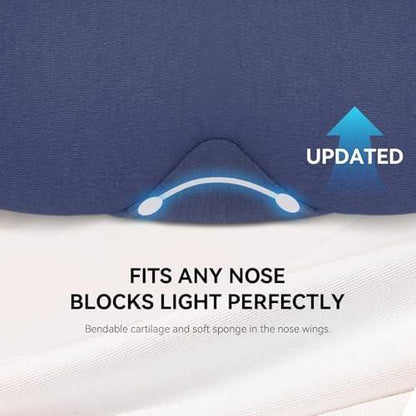 Mavogel Baumwoll-Schlafmaske – 100% handgefertigt, lichtblockierende Schlafmaske mit aktualisiertem Nasenbügel, weiche Schlafmaske für Damen und Herren, für Schlaf/Büro/Nickerchen, inklusive Aufbewahrungsbeutel (Starry Blue)
