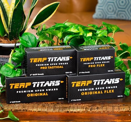 TerpTitans Original Flex – Flexible Wattestäbchen, 400 Stück — Spiral-Spitze für maximale Absorption und Feinspitze für enge Stellen | Null Plastikverpackung | 2er-Pack