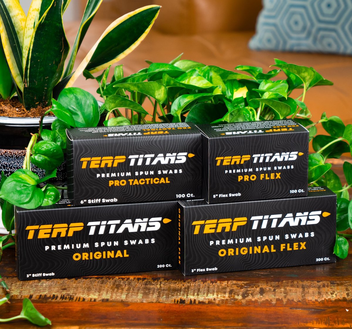 TerpTitans Original Flex – Flexible Wattestäbchen, 400 Stück — Spiral-Spitze für maximale Absorption und Feinspitze für enge Stellen | Null Plastikverpackung | 2er-Pack