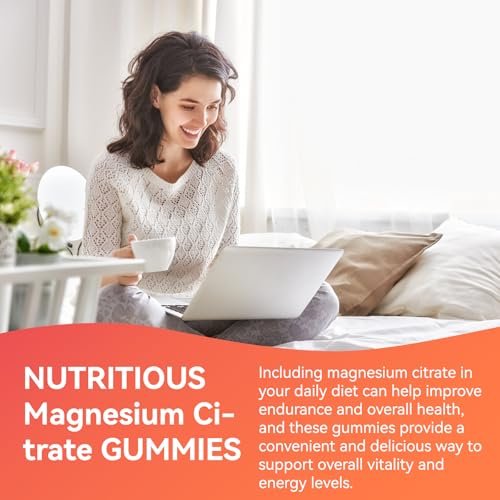 EAZGOO 1400 mg Magnesiumcitrat Gummis – Hochdosiertes Magnesium für Erwachsene, Extra starke vegane Gummis zur Förderung der Entspannung, 60 Stück