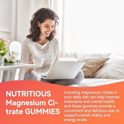 EAZGOO 1400 mg Magnesiumcitrat Gummis – Hochdosiertes Magnesium für Erwachsene, Extra starke vegane Gummis zur Förderung der Entspannung, 60 Stück