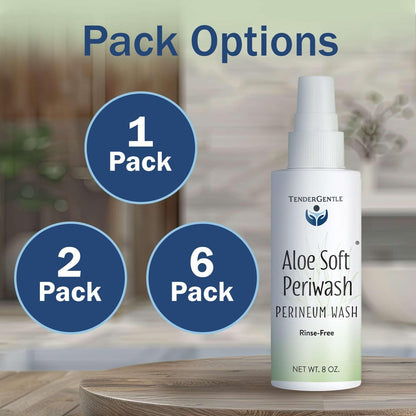 Aloe Soft Perineal Spray - Pack of 2 x 240 ml - Spülfreies Perineum-Waschmittel - Reinigt und beruhigt - Mit Aloe Vera Extrakt