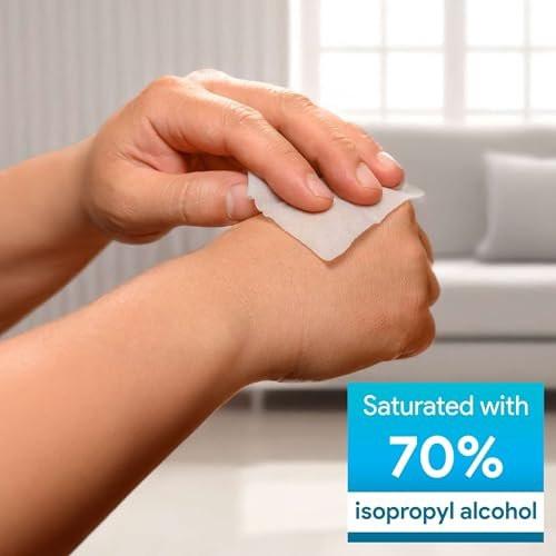 Alkoholtupfer einzeln verpackt – 100 sterile Alkoholpads mit 70% Isopropylalkohol – Hautreinigungs-Tupfer für Erste Hilfe, Injektionen, Nägel und medizinische Zwecke – Groß