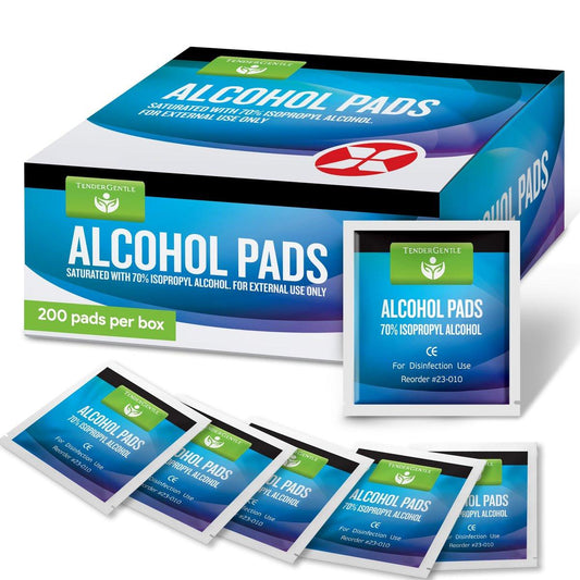 Alkohol-Vorbereitungspads - 200 sterile Alkoholtupfer einzeln verpackt - mit 70% Isopropyl getränkt - für zu Hause, Erste-Hilfe-Sets und medizinische Zwecke