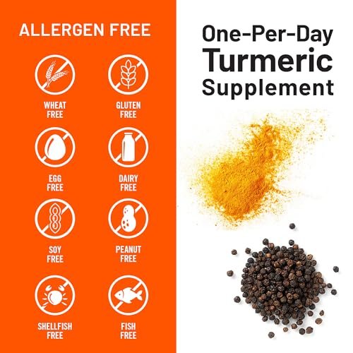 NatureWise Kurkuma Curcumin 500 mg mit schwarzem Pfeffer, extra stark, verbesserte Aufnahme, 95 % Curcuminoide & BioPerin für Immununterstützung, glutenfrei, nicht-GMO, 30 Kapseln (1-Monats-Vorrat)