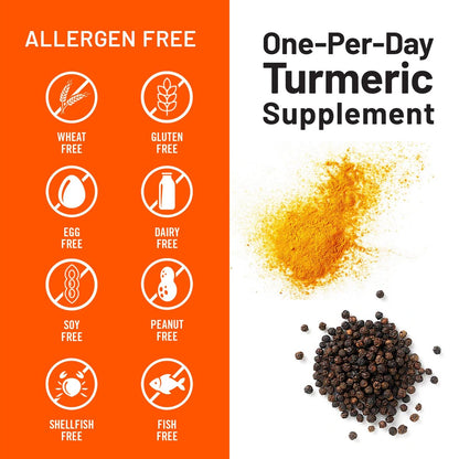 NatureWise Kurkuma Curcumin 500 mg mit schwarzem Pfeffer, extra stark, verbesserte Aufnahme, 95 % Curcuminoide & BioPerin für Immununterstützung, glutenfrei, nicht-GMO, 30 Kapseln (1-Monats-Vorrat)