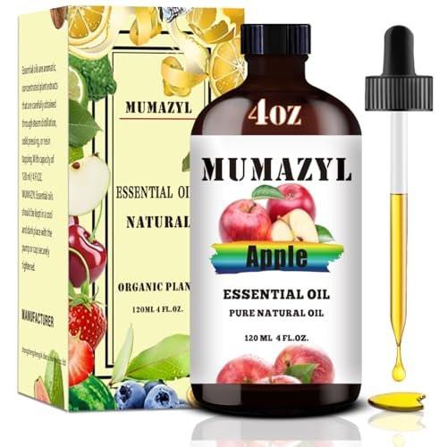 MUMAZYL Apfel Duftöl 118 ml – 100% reines Apfelöl für Aromatherapie, Diffuser, Luftbefeuchter, DIY Seifen- und Kerzenherstellung