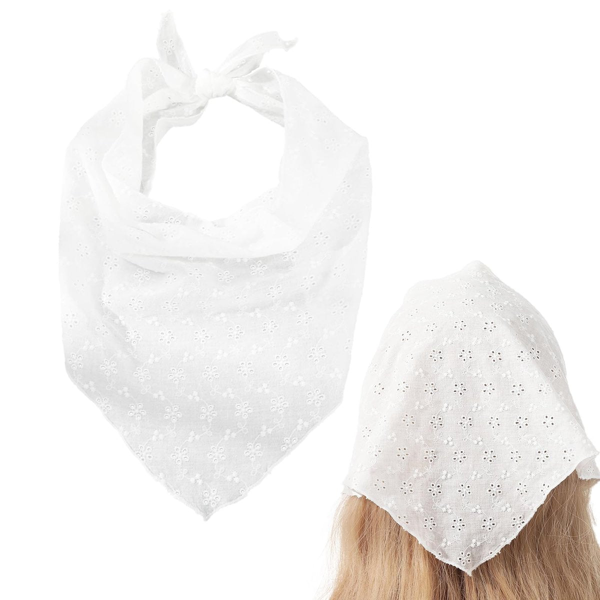 Thinslimer Bandana Stirnband Weiß – Damen Kopftuch Einfachheit, Verstellbares Bandana für Frauen