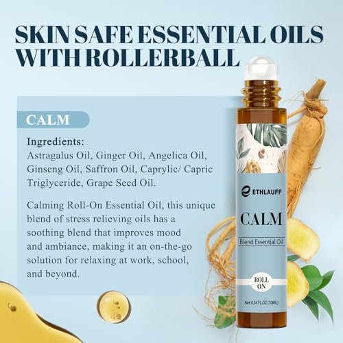 Calm Essential Oil Roll On – Aromatherapie Roll-On für Stressabbau, Massage & Entspannung – Geschenkset zur Selbstpflege