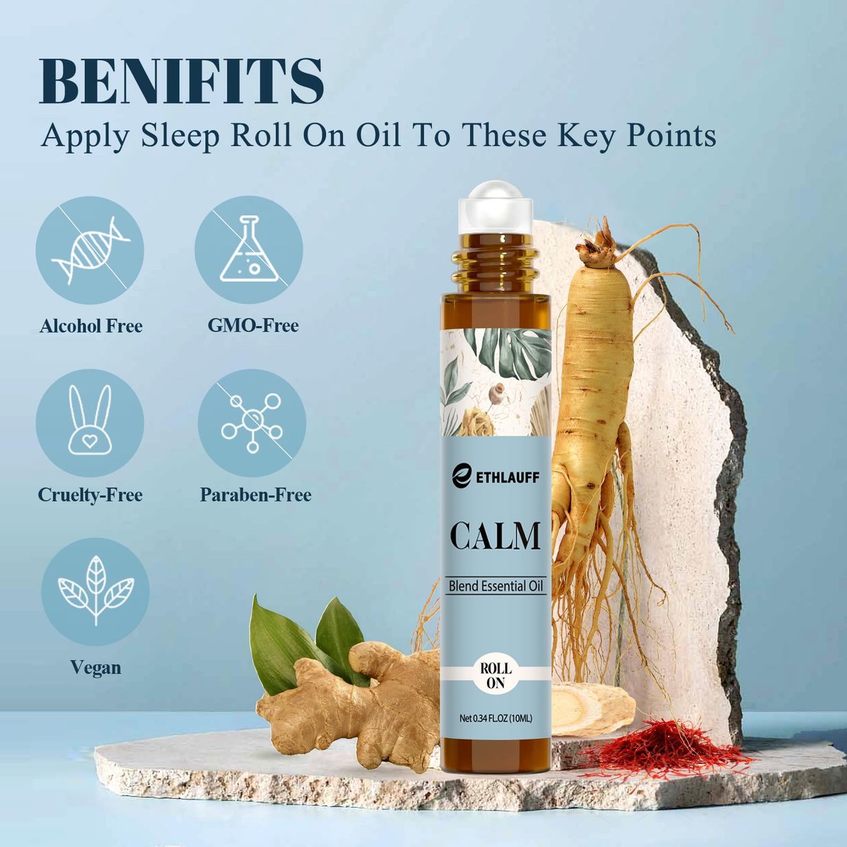 Calm Essential Oil Roll On – Aromatherapie Roll-On für Stressabbau, Massage & Entspannung – Geschenkset zur Selbstpflege