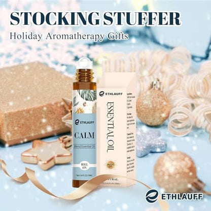 Calm Essential Oil Roll On – Aromatherapie Roll-On für Stressabbau, Massage & Entspannung – Geschenkset zur Selbstpflege