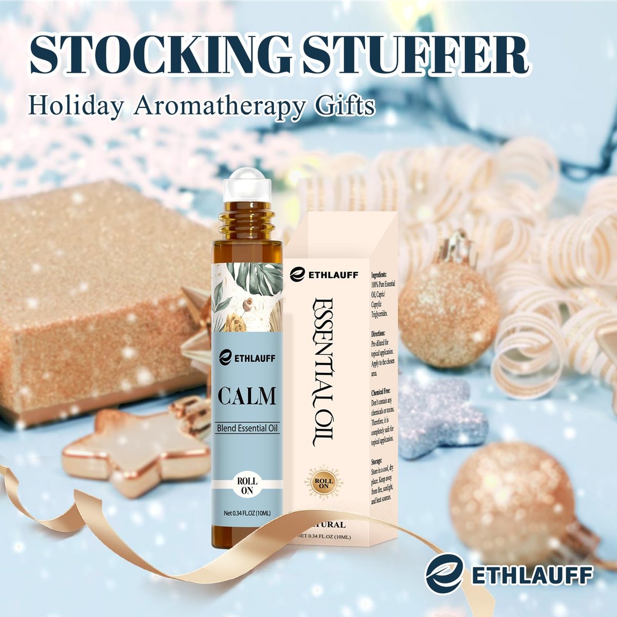 Calm Essential Oil Roll On – Aromatherapie Roll-On für Stressabbau, Massage & Entspannung – Geschenkset zur Selbstpflege