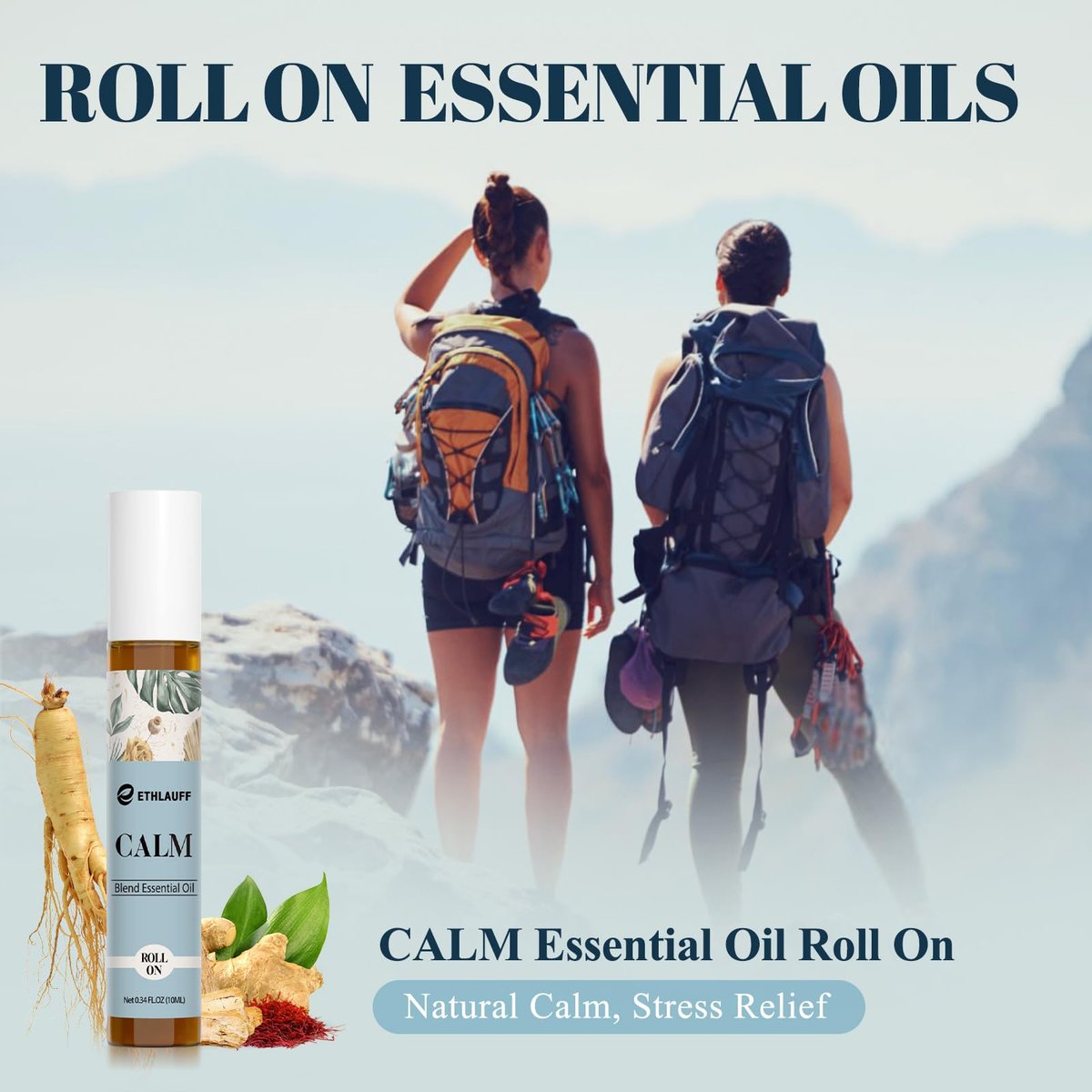 Calm Essential Oil Roll On – Aromatherapie Roll-On für Stressabbau, Massage & Entspannung – Geschenkset zur Selbstpflege