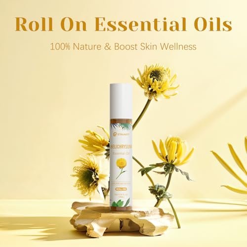 Helichrysum Roll-On ätherisches Öl – 100% rein für Hautvitalität & Anti-Aging, Aromatherapie, Stressabbau