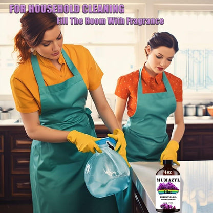 MUMAZYL Flieder Ätherisches Öl 120 ml – Lilac Essential Oil für Diffuser, Luftbefeuchter, Yoga, Reinigung, DIY Kerzen- und Seifenherstellung