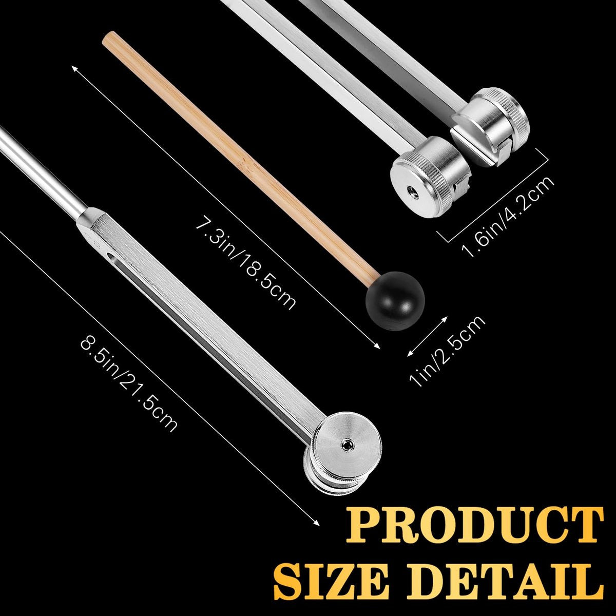 Stimmgabel 128 Hz mit Reflexhammer – Heilungs-Set für Chakren, Klangtherapie, Aluminiumlegierung, nicht magnetisch