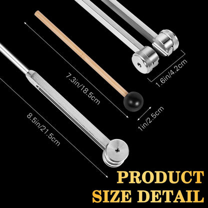 Stimmgabel 128 Hz mit Reflexhammer – Heilungs-Set für Chakren, Klangtherapie, Aluminiumlegierung, nicht magnetisch