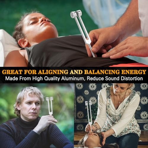 Stimmgabel 128 Hz mit Reflexhammer – Heilungs-Set für Chakren, Klangtherapie, Aluminiumlegierung, nicht magnetisch