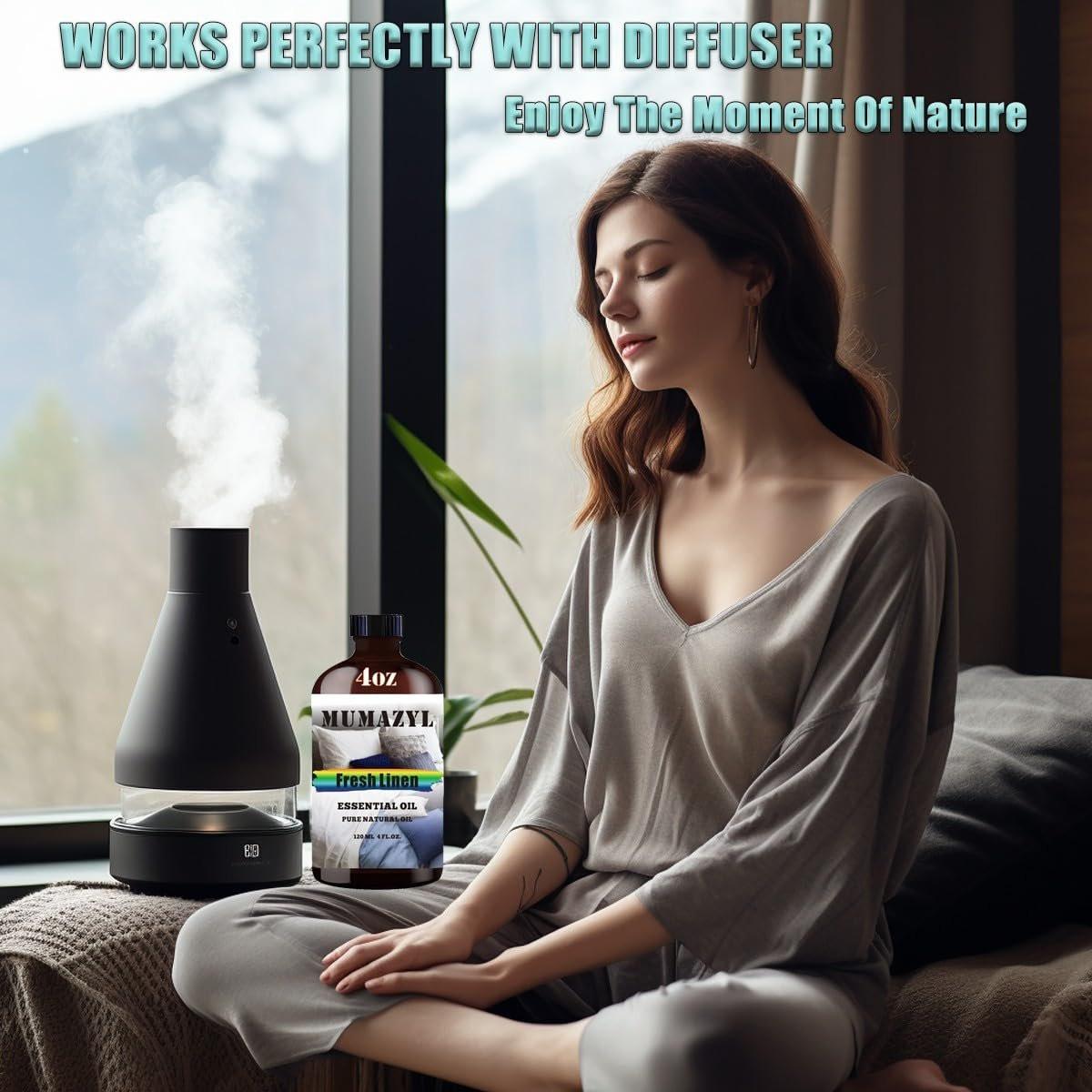 Frische Wäsche ätherisches Öl, 4 Fl Oz (120 ml) für Diffuser, Luftbefeuchter, Yoga, Reinigung, DIY Kerzen- und Seifenherstellung – MUMAZYL