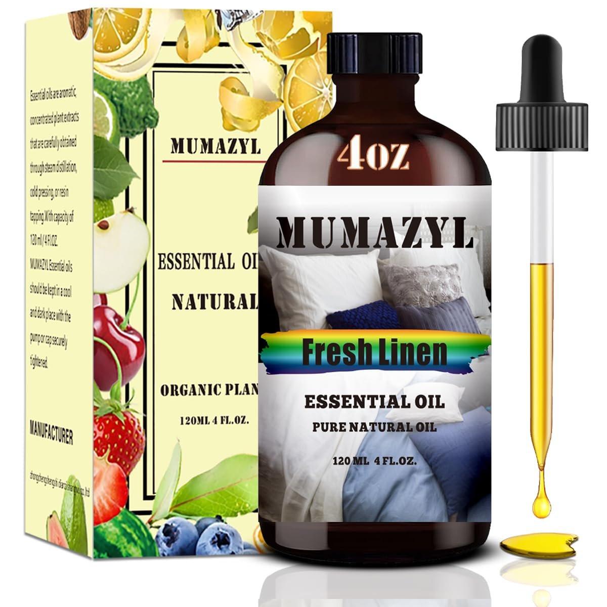 Frische Wäsche ätherisches Öl, 4 Fl Oz (120 ml) für Diffuser, Luftbefeuchter, Yoga, Reinigung, DIY Kerzen- und Seifenherstellung – MUMAZYL