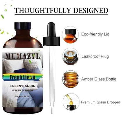 Frische Wäsche ätherisches Öl, 4 Fl Oz (120 ml) für Diffuser, Luftbefeuchter, Yoga, Reinigung, DIY Kerzen- und Seifenherstellung – MUMAZYL