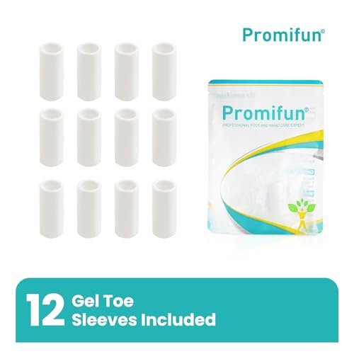 Promifun Silikon Zehenschützer – 12er-Pack Silikon Zehenhülsen für Hammerzehen, Hühneraugen, Schwielen, Blasen – Weiche Gel-Zehenpolster zur Schmerzlinderung