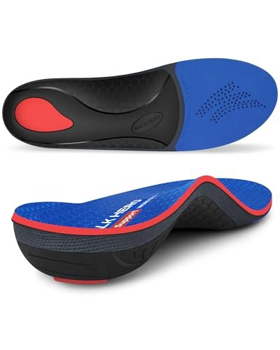 Walkhero Fußgewölbe-Stützeinlagen für Männer & Frauen - Plantarfasziitis-Einlagen mit maximaler Dämpfung, orthopädische Einlegesohlen zur Linderung von Fersenschmerzen, für Arbeitsstiefel, bei langem Stehen (Herren 10-10,5 | Damen 12-12,5, Starry Blue)