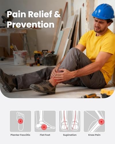 Walkhero Fußgewölbe-Stützeinlagen für Männer & Frauen - Plantarfasziitis-Einlagen mit maximaler Dämpfung, orthopädische Einlegesohlen zur Linderung von Fersenschmerzen, für Arbeitsstiefel, bei langem Stehen (Herren 10-10,5 | Damen 12-12,5, Starry Blue)