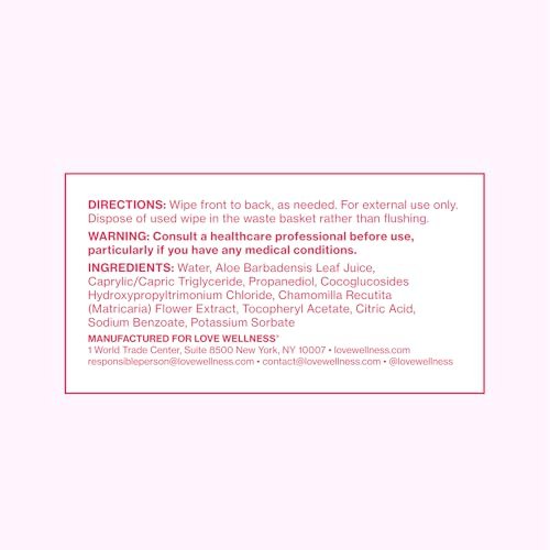 Love Wellness pH-Balance-Feuchttücher für Frauen | Intimhygiene mit Aloe Vera | Duftfreie Intimpflege | Feuchtigkeitsspendend & beruhigend für empfindliche Haut | Reisegröße | 2er-Pack