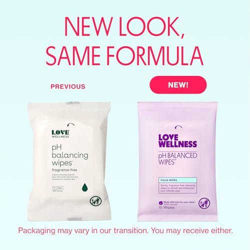 Love Wellness pH-Balance-Feuchttücher für Frauen | Intimhygiene mit Aloe Vera | Duftfreie Intimpflege | Feuchtigkeitsspendend & beruhigend für empfindliche Haut | Reisegröße | 2er-Pack