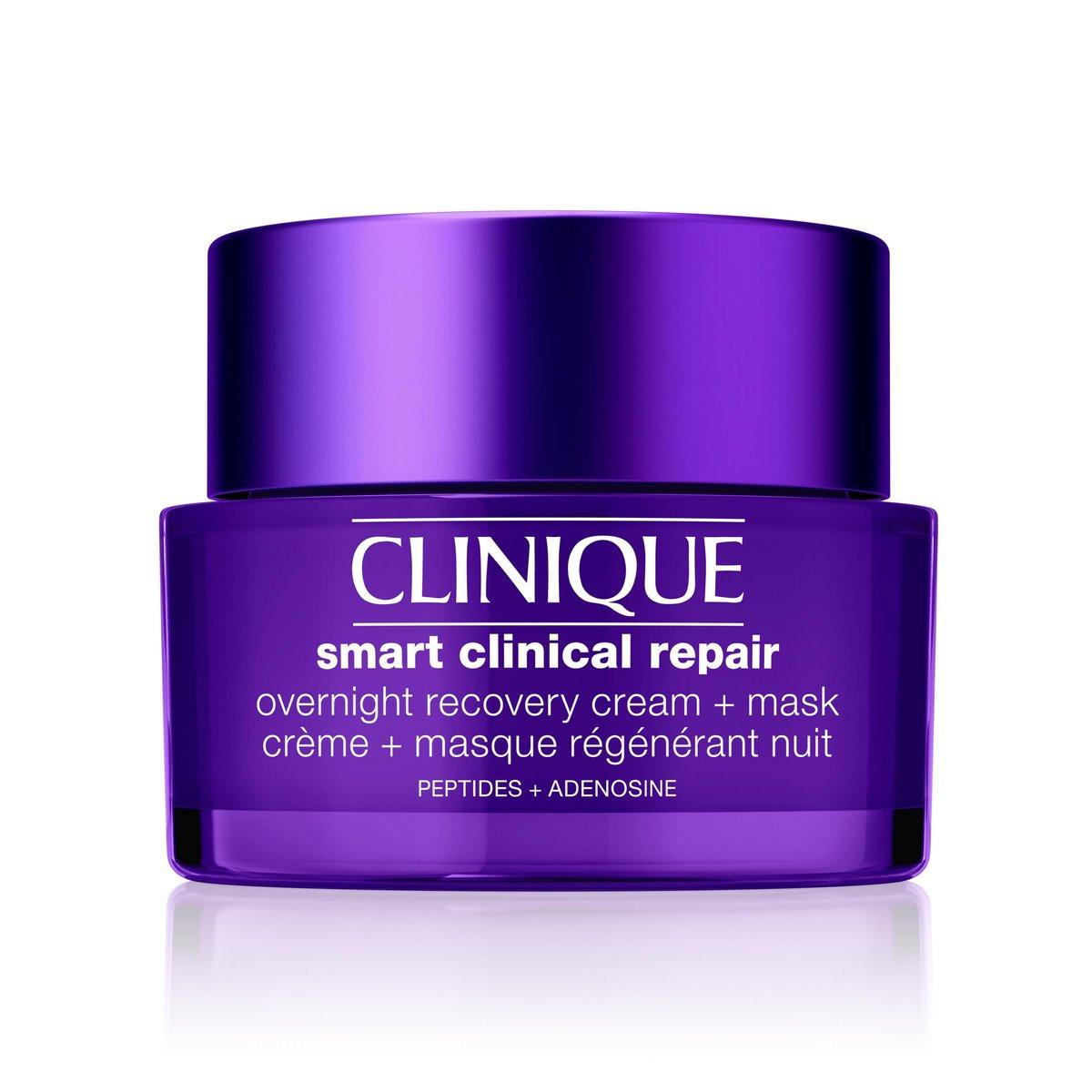 Clinique Smart Clinical Repair Anti-Aging Nachtpflege + Maske für alle Hauttypen | Mit Hyaluronsäure + Peptiden | Feuchtigkeitsspendend | Reduziert Linien + Fältchen, 50 ml