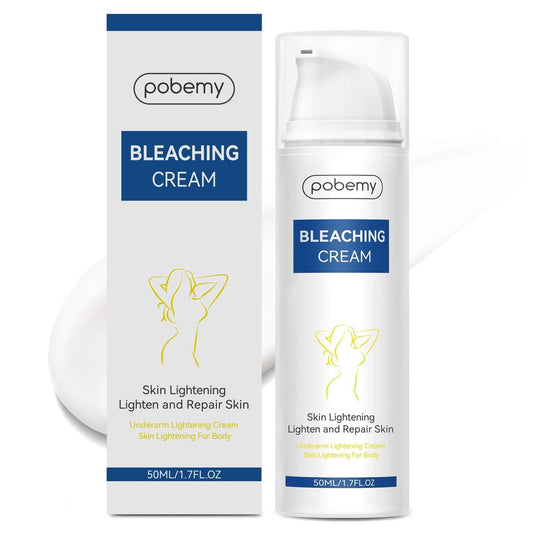 Pobemy Hautaufhellungscreme, Fleckenentferner für Gesicht, Intimbereich & Körper, Vitamin C Aufhellung für Achseln, Knie, Ellbogen, Innenseiten der Oberschenkel, Bikinizone – Aufhellungscreme für empfindliche Haut – 50 ml