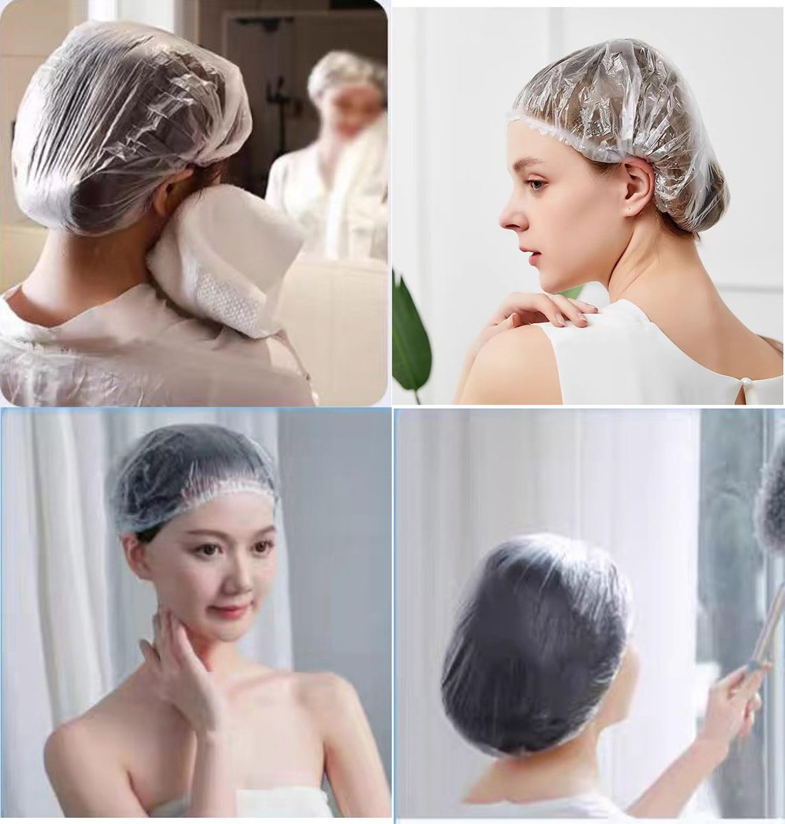 200 Stück Einweg-Duschhauben – Klare Plastik-Hauben mit elastischem Rand, wasserdicht, verdickt, für Damen, Herren, Kinder, Hotels, Friseur, Reisen, Spa und Zuhause