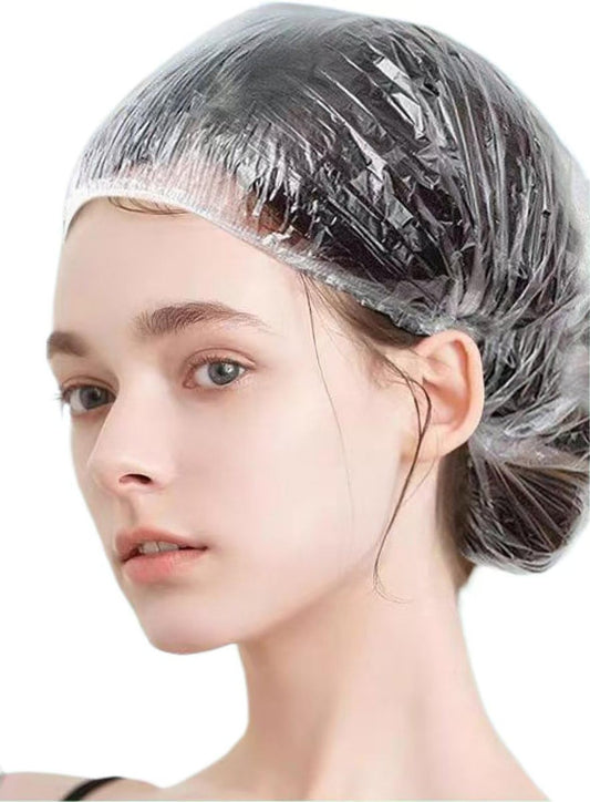 200 Stück Einweg-Duschhauben – Klare Plastik-Hauben mit elastischem Rand, wasserdicht, verdickt, für Damen, Herren, Kinder, Hotels, Friseur, Reisen, Spa und Zuhause