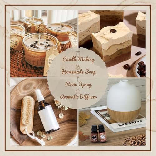ARVIDSSON Kaffeduft-Öl-Set, Premium ätherische Öle für Diffuser – Espresso, Vanille Chai, Heiße Schokolade, Blaubeer-Muffin, Eierlikör-Latte, Karamell-Macchiato – Kaffeeladen-Duftöle