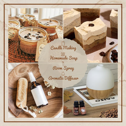 ARVIDSSON Kaffeduft-Öl-Set, Premium ätherische Öle für Diffuser – Espresso, Vanille Chai, Heiße Schokolade, Blaubeer-Muffin, Eierlikör-Latte, Karamell-Macchiato – Kaffeeladen-Duftöle