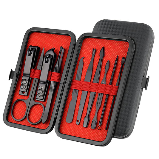 Nagelpflege-Set 10-teilig, Maniküre-Set mit Reiseetui, ideales Weihnachtsgeschenk für Männer & Frauen
