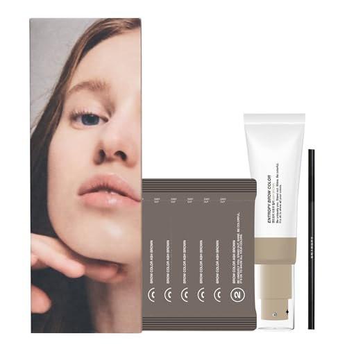 ENTROPY MAKEUP Brow Color Ash Brown – Lang anhaltendes Augenbrauen-Set für natürlich aussehende Brauen, bis zu 4 Wochen, mit Aloe Vera & Moringa-Extrakt, 6 Anwendungen, einfach anzuwenden