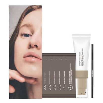 ENTROPY MAKEUP Brow Color Ash Brown – Lang anhaltendes Augenbrauen-Set für natürlich aussehende Brauen, bis zu 4 Wochen, mit Aloe Vera & Moringa-Extrakt, 6 Anwendungen, einfach anzuwenden