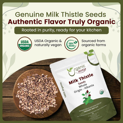 Bio Mariendistel Samen (Silybum marianum) ganz – Wildsammlung aus Albanien, USDA Bio, Koscher, Vegan, Non-GMO, Glutenfrei (57 g / 2 Unzen)