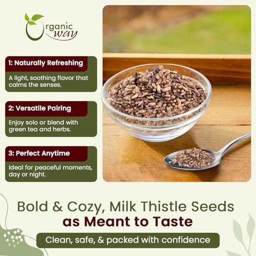 Bio Mariendistel Samen (Silybum marianum) ganz – Wildsammlung aus Albanien, USDA Bio, Koscher, Vegan, Non-GMO, Glutenfrei (57 g / 2 Unzen)