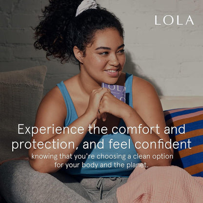 LOLA Ultradünne Baumwoll-Slipeinlagen für Frauen – Hypoallergene Slipeinlagen & tägliche leichte Pads – Unparfümierte Bio-Pads für Frauen – Packung mit 56, 16,5 cm