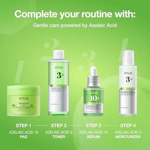 Anua Azelainsäure 10 Hyaluron Rötungsberuhigendes Serum – Gesichtsserum für zu Unreinheiten und Fett neigende Haut, Leicht & Feuchtigkeitsspendend, Hyaluronsäure, Koreanische Hautpflege, 30 ml
