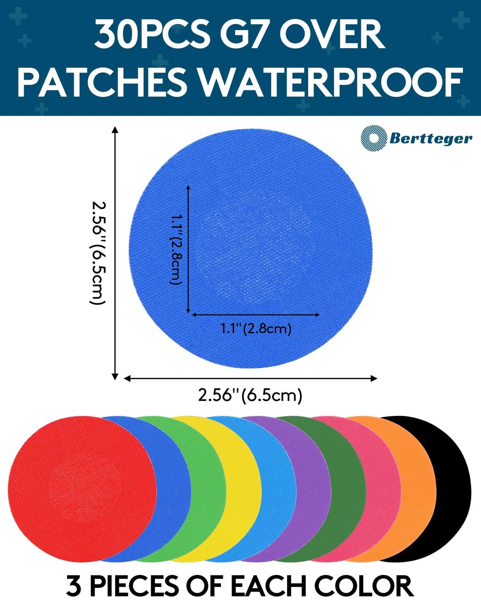 30er-Pack G7 Over Patches, wasserdicht, sicher, hypoallergen, komfortabler Halt für 10 Tage Tag- und Nacht-Tragen und Schutz