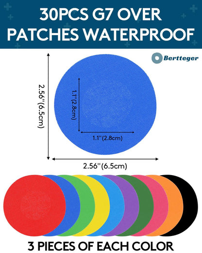 30er-Pack G7 Over Patches, wasserdicht, sicher, hypoallergen, komfortabler Halt für 10 Tage Tag- und Nacht-Tragen und Schutz