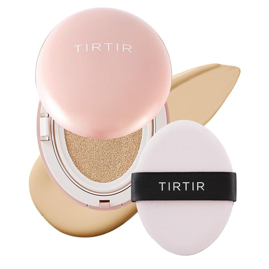 TIRTIR Mask Fit All Cover Pink Cushion Foundation | Hohe Deckkraft, Samtiges Matt-Finish, Leicht, Makellos, Korrigiert Rötungen, Koreanische Cushion (#21W Natural Ivory, Full Size, 0,63 Fl Oz)