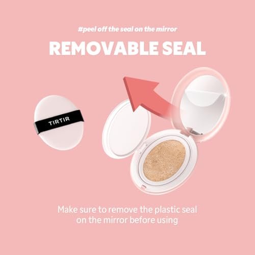 TIRTIR Mask Fit All Cover Pink Cushion Foundation – Hohe Deckkraft, samtig-mattes Finish, leichtes Gefühl, makelloser Teint, korrigiert Rötungen, koreanische Cushion (#24N Latte, Full Size, 0,63 Fl Oz)