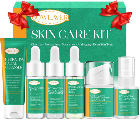 Lifting & Firming Anti-Aging Hautpflege-Set für Frauen und Teens mit Niacinamid Retinol Serum, Hyaluronsäure Serum – Geschenkset für die Hautpflege-Routine
