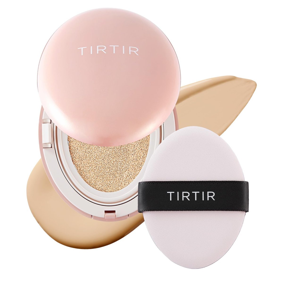 TIRTIR Mask Fit All Cover Pink Cushion Foundation – Hohe Deckkraft, Samtiges Finish, Leichte Textur (#17W French Vanilla, 0,63 Fl Oz)
